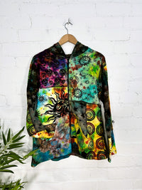 Bright Multi Patch Zip Hood Top