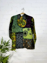 Dark Multi Patch Zip Hood Top