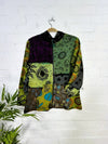 Dark Multi Patch Zip Hood Top