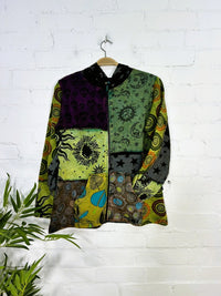 Dark Multi Patch Zip Hood Top