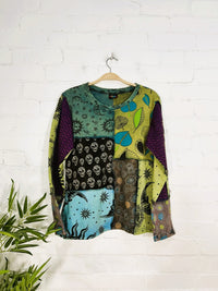 Dark Multi Patch Long Sleeve Top