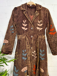 Embroidered Belted Coat