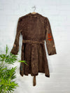 Embroidered Belted Coat