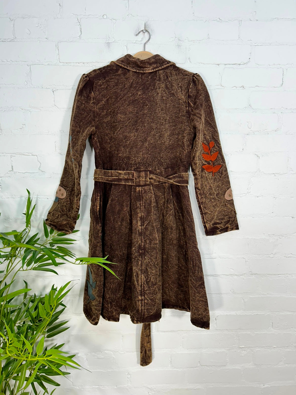 Embroidered Belted Coat