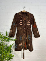Embroidered Belted Coat