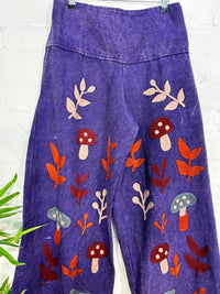 Embroidered Wide Leg Trousers