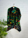 Multi Tie Dye Velvet Long Hooded Coat