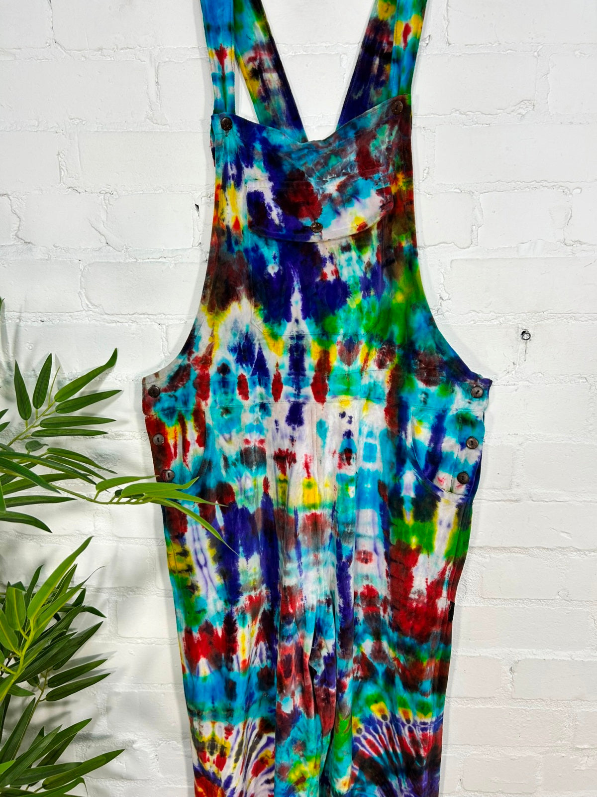 Multi Tie Dye Velvet Dungaree