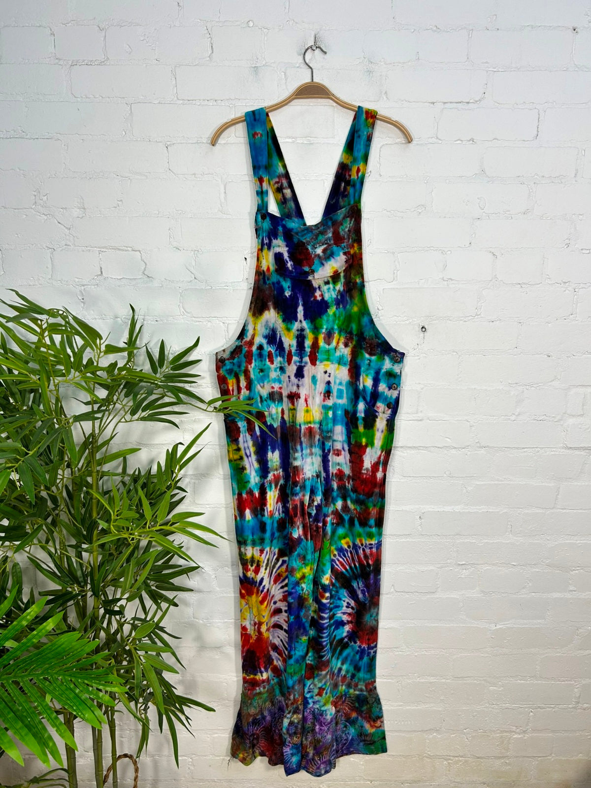 Multi Tie Dye Velvet Dungaree