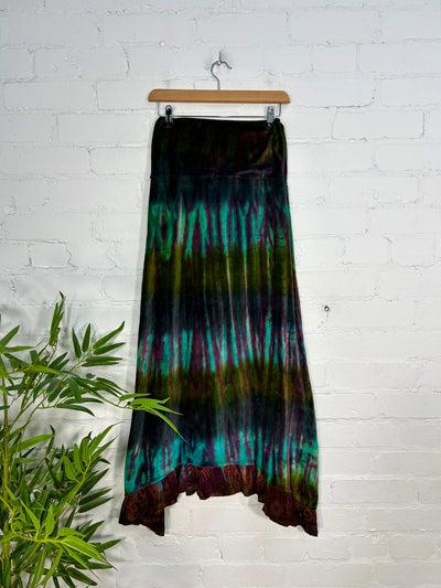 Tie Dye Velvet Long Skirt