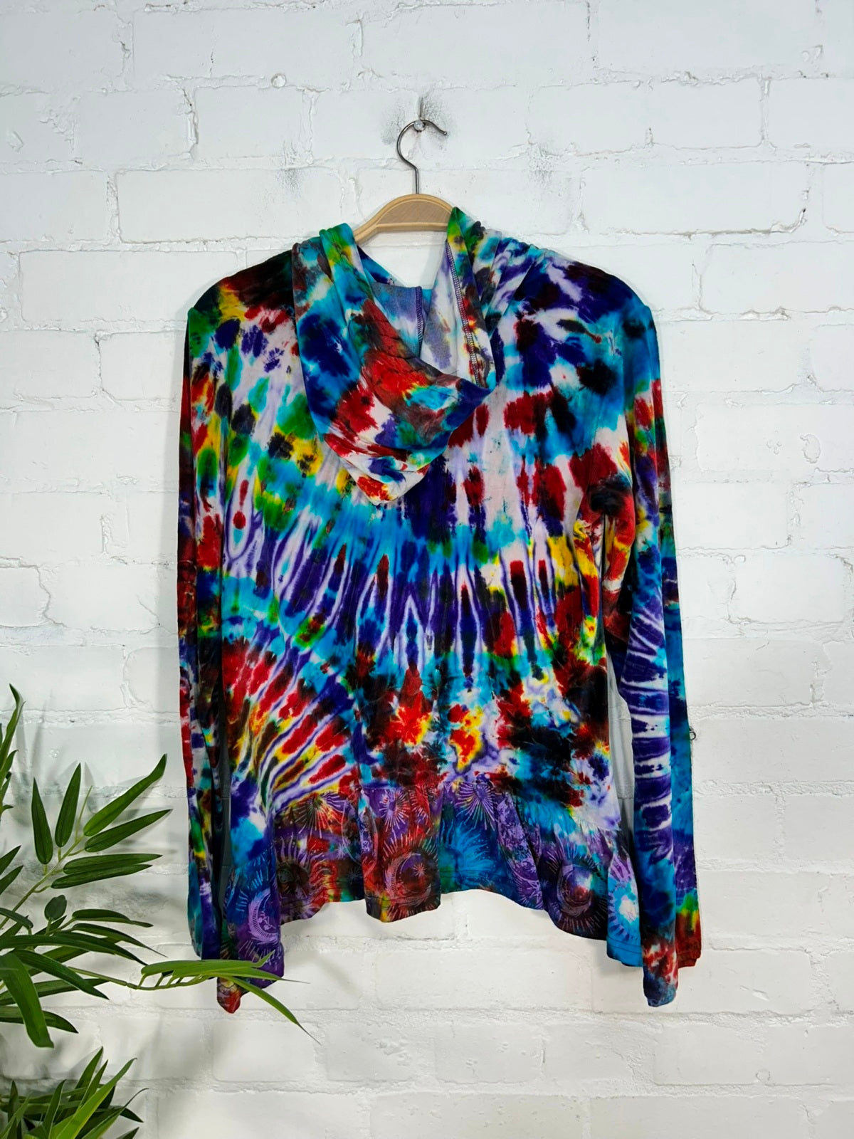 Multi Tie Dye Velvet Hood Top