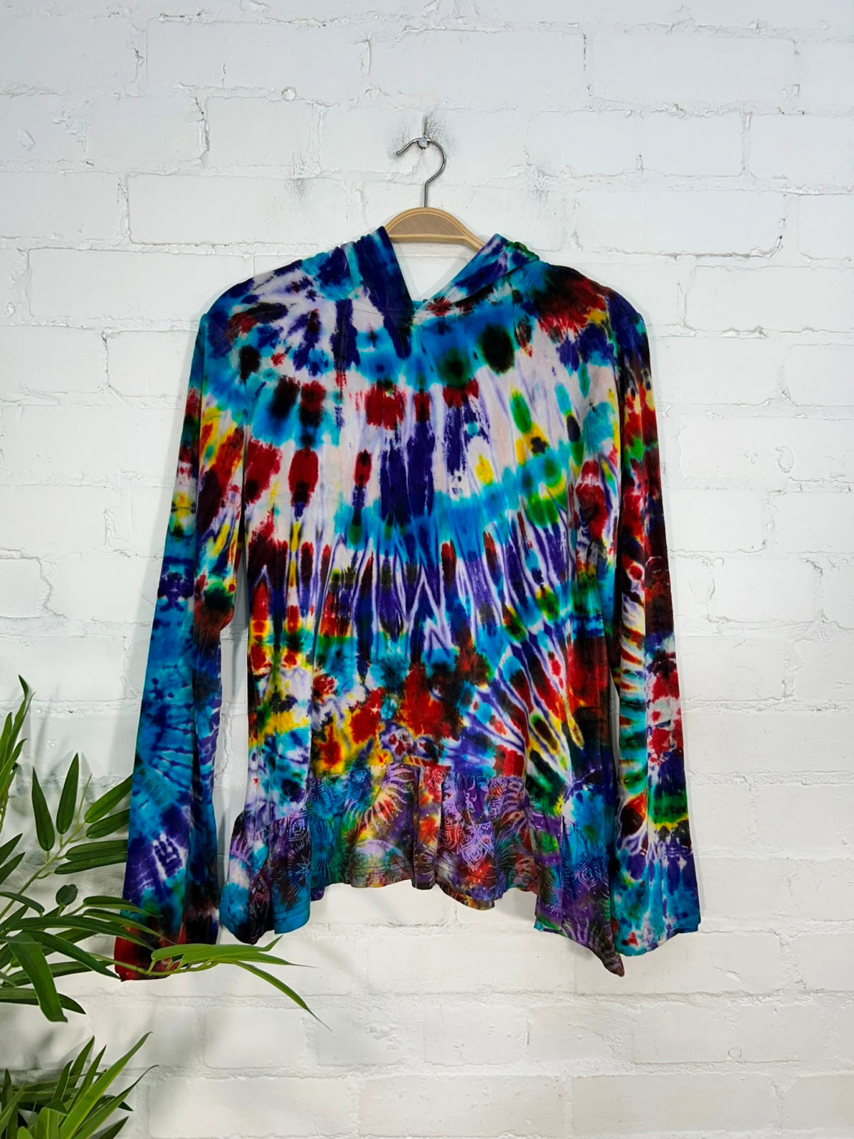 Multi Tie Dye Velvet Hood Top