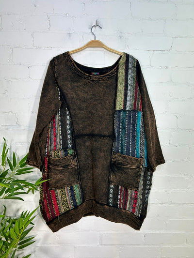 Brushed Gheri and Stonewash Short Balloon Dress