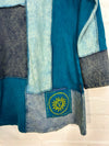 Patchwork Cotton Fleece Long Sleeve Short Dress