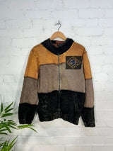Patchwork Zip Hood Jacket