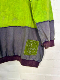 Patchwork Cotton Fleece Oversized Jumper