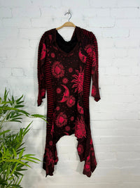 Celestial Print Hooded Midi Dress