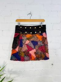 Short Patch Popper Skirt