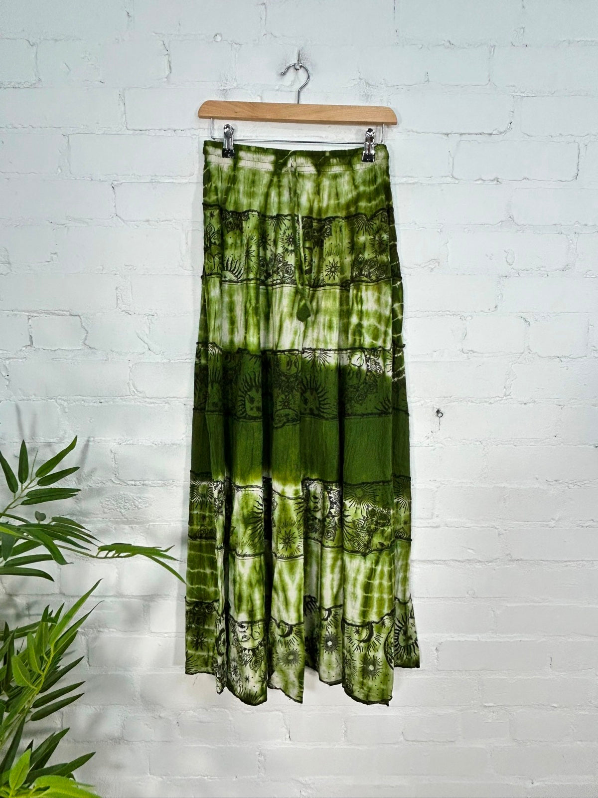 Tie Dye Celestial Print Long Skirt