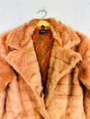Long Orange Faux Fur Coat