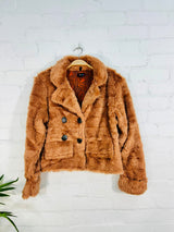 Short Orange Faux Fur Coat