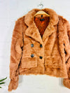 Short Orange Faux Fur Coat