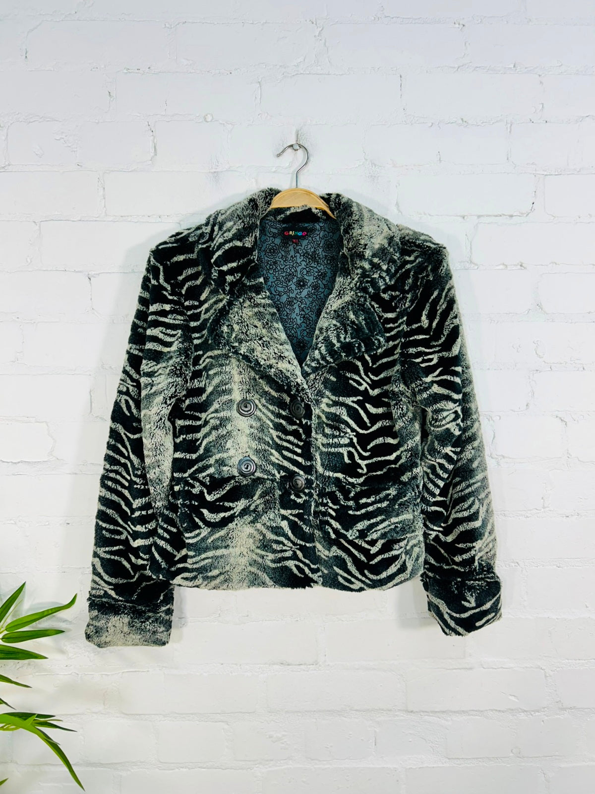 Zebra Print Short Fleece Coat