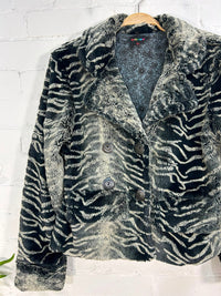 Zebra Print Short Fleece Coat