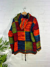 Fleece Lined Knitted Wool Patchwork Jacket