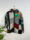 Fleece Lined Knitted Wool Patch Jacket