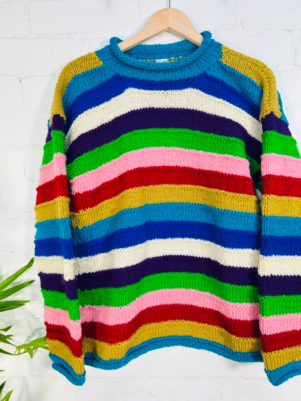 Knitted Striped Wool Jumper
