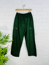 Plain Thick Cotton Cargo Trousers