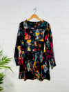 Tie Dye Patchwork Long Sleeve Short Dress