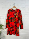 Tie Dye Patchwork Long Sleeve Short Dress