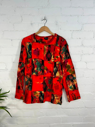 Tie Dye Patchwork Long Sleeve T-Shirt