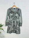 Slash and Flower Long Sleeve Dress