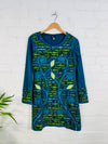 Slash and Flower Long Sleeve Dress