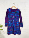 Slash and Flower Long Sleeve Dress