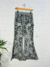Slash and Flower Flared Trousers