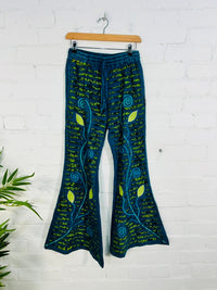 Slash and Flower Flared Trousers