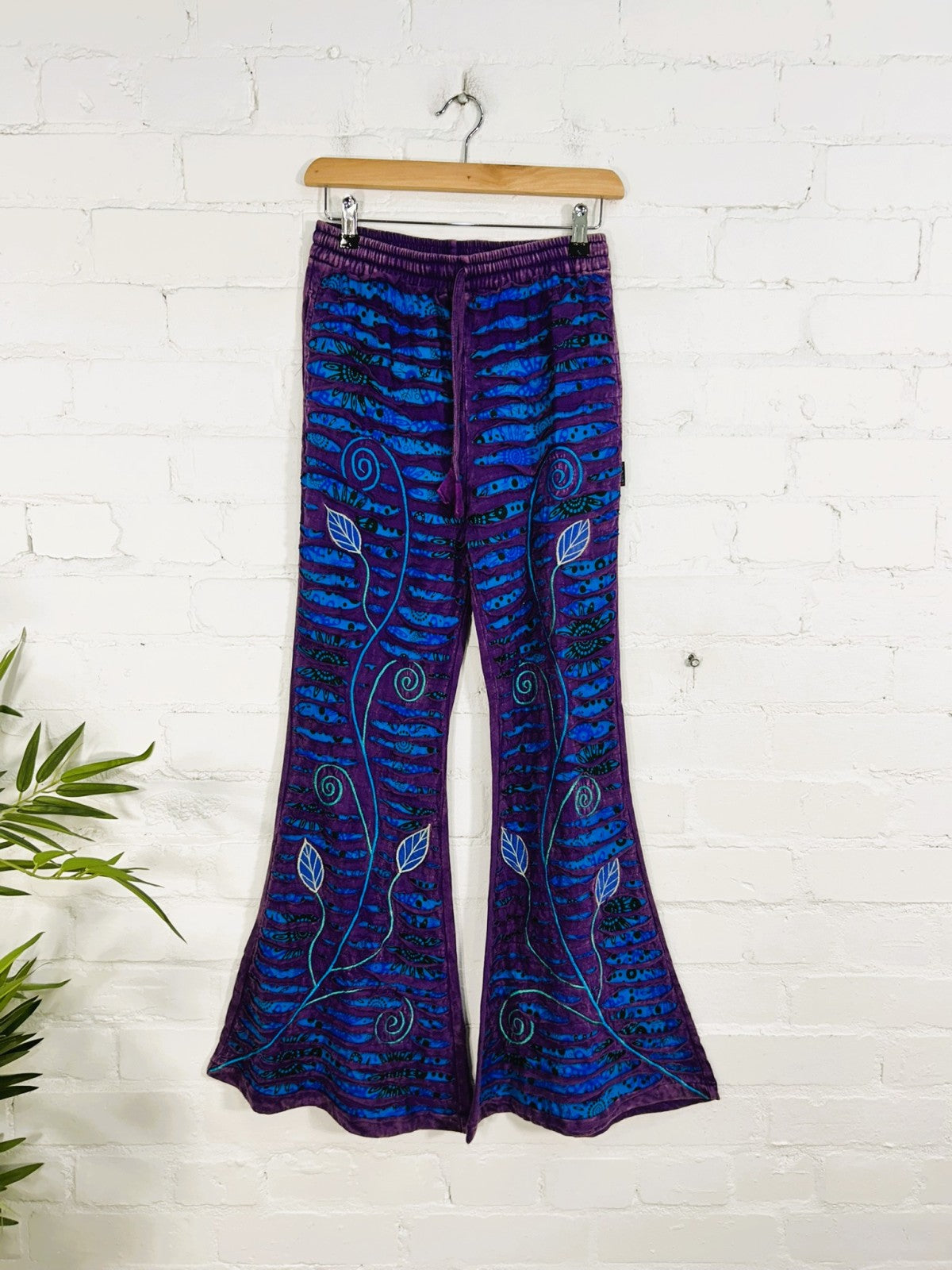 Slash and Flower Flared Trousers