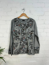 Slash and Flower Long Sleeve T-Shirt