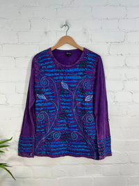Slash and Flower Long Sleeve T-Shirt