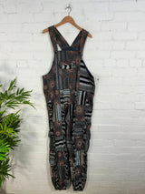 Print and Gheri Patch Harem Dungarees