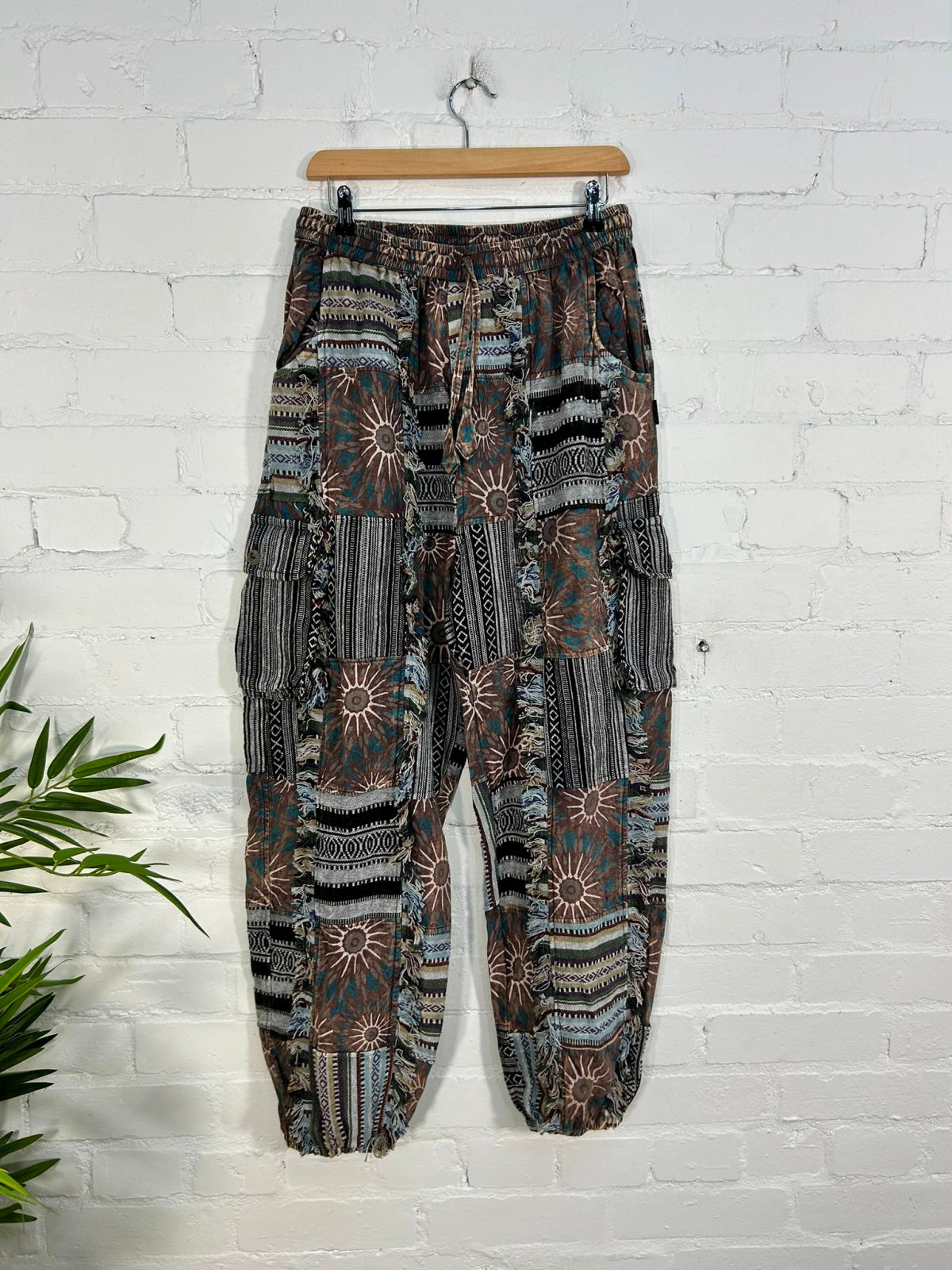 Print and Gheri Patch Harem Trousers