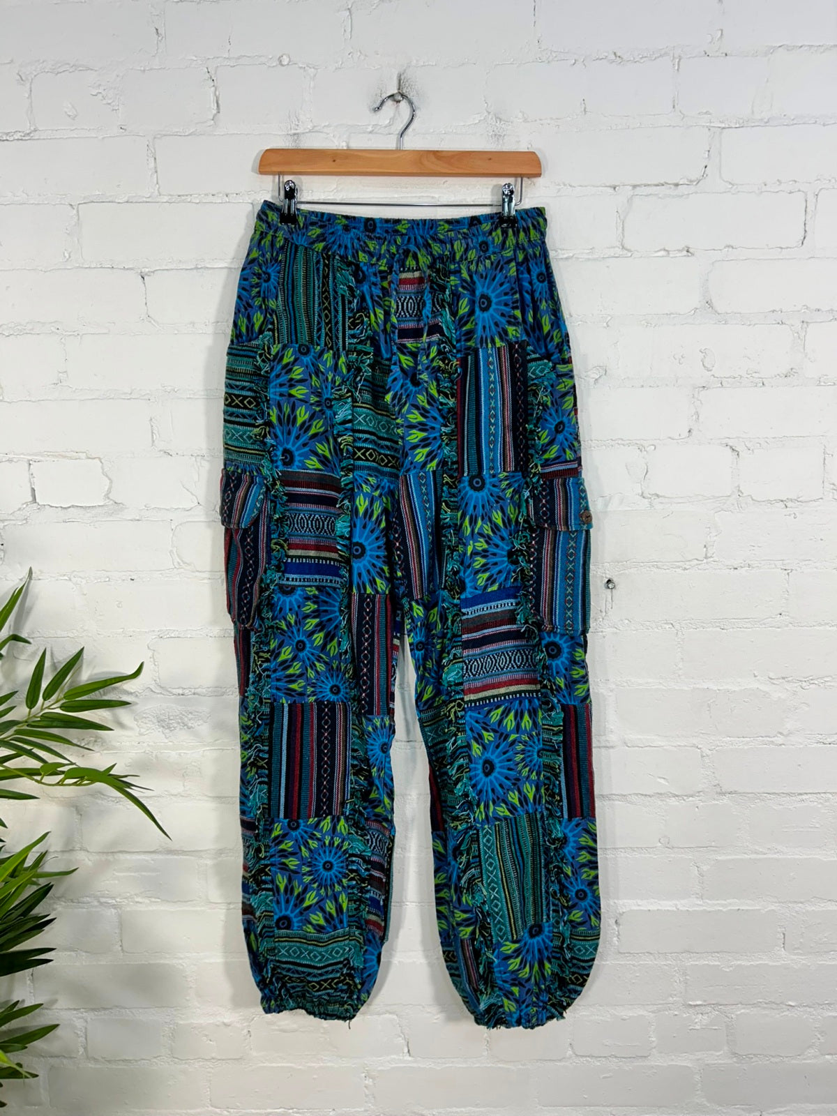 Print and Gheri Patch Harem Trousers