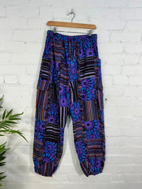 Print and Gheri Patch Harem Trousers