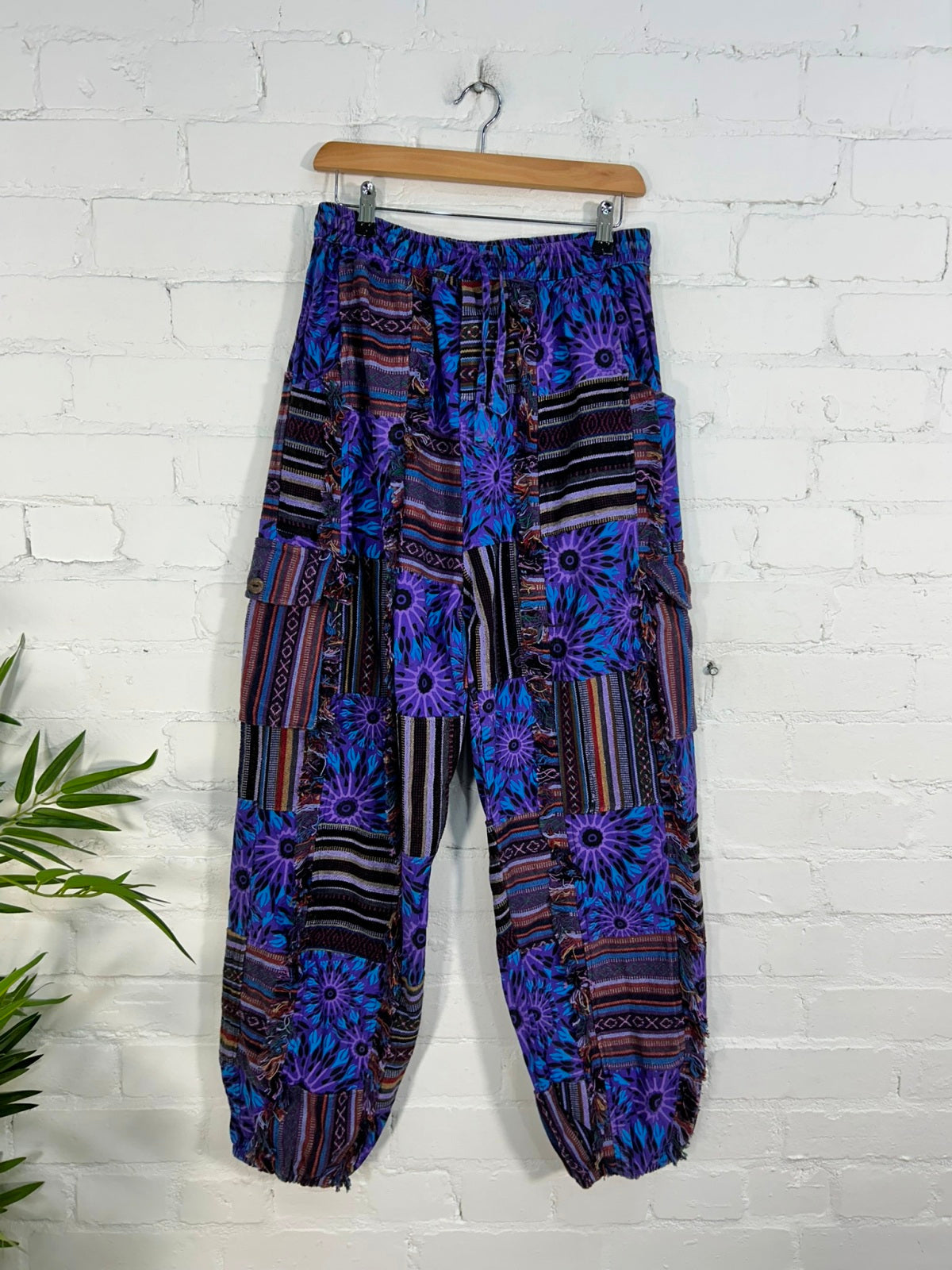 Print and Gheri Patch Harem Trousers