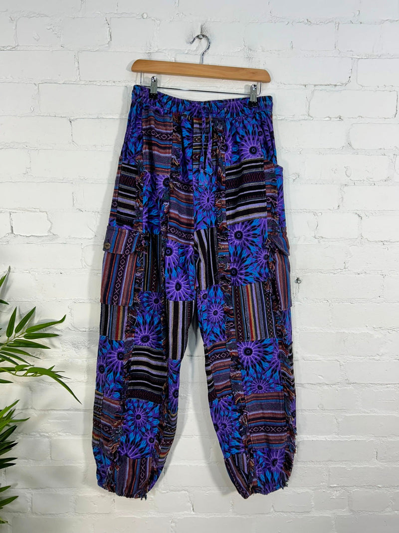 Print and Gheri Patch Harem Trousers