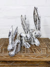 Set Of Three White Distressed Rabbits